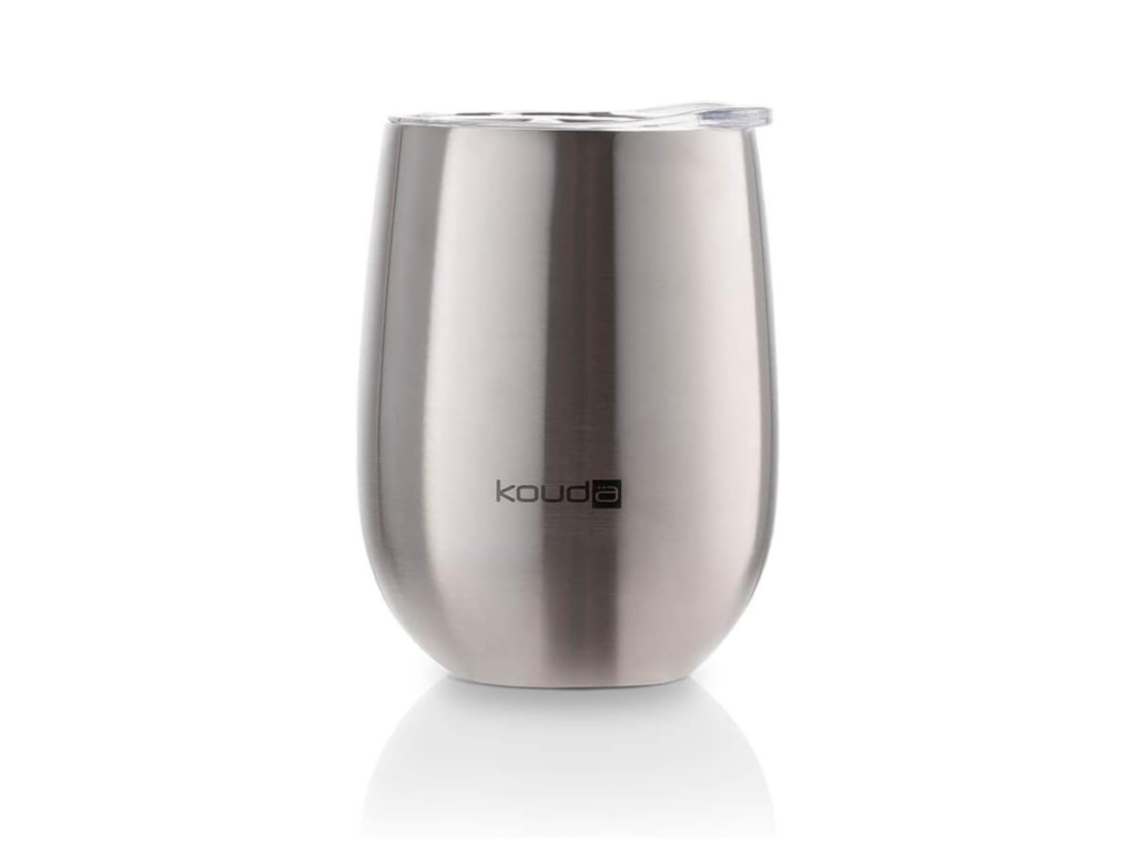 Copo térmico Kouda Prata com tampa em acrílico